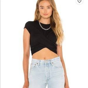 Susana Monaco twisted cropped top size small black new with tags